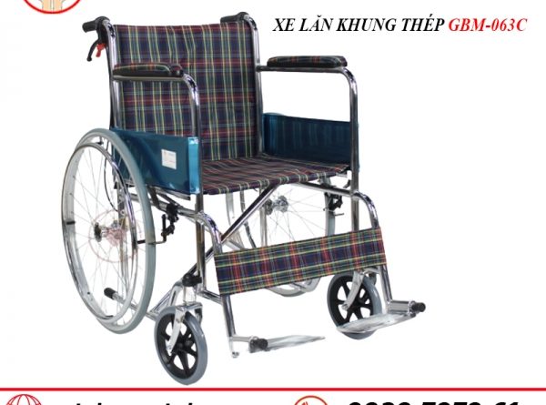 xe lăn khung thép GBM-063C