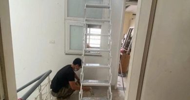 thi công cầu thang xếp gọn